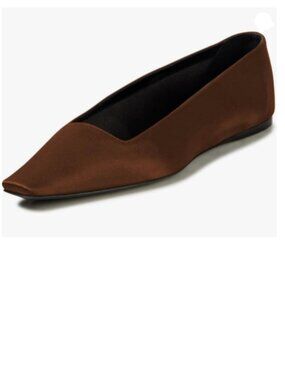 Maiyang Sienna Square Toe Satin Ballet Flats Slip on Solid Color Dress Shoes